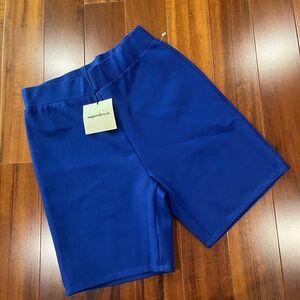 New‎ NWT Superdown Revolve Blue Biker Shorts Activewear Athleisure Size Small